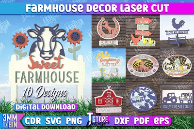 Farmhouse Decor Bundle | Decorative Sign | Farmhouse Design | CNC Files SVG The T Store Design 