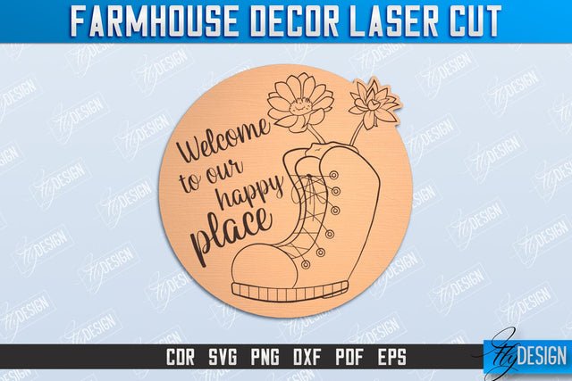Farmhouse Decor | Decorative Sign | Farmhouse Signboard | CNC File SVG Fly Design 