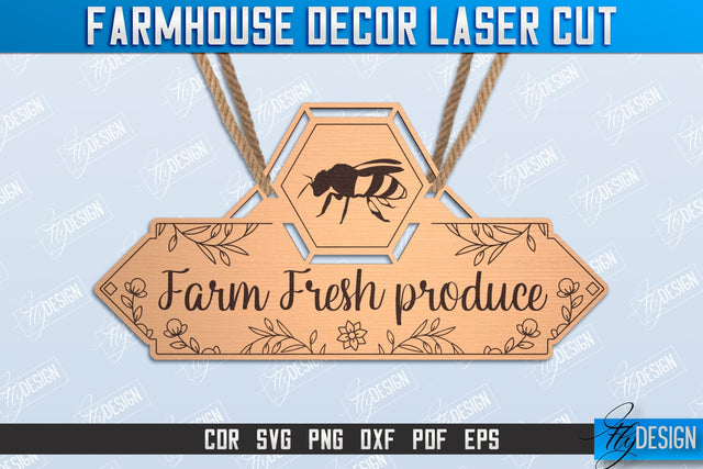 Farmhouse Decor | Decorative Sign | Farmhouse Signboard | CNC File SVG Fly Design 