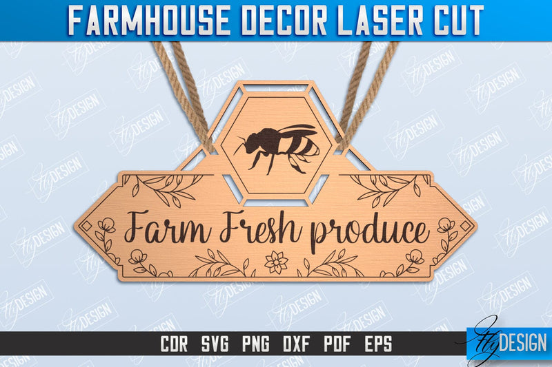 Farmhouse Decor | Decorative Sign | Farmhouse Signboard | CNC File SVG Fly Design 