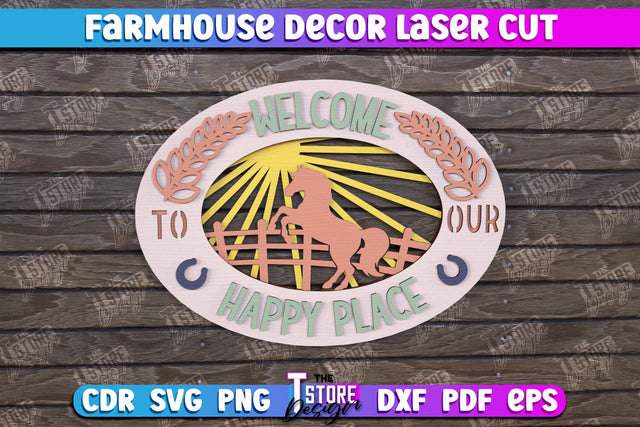 Farmhouse Decor | Decorative Sign | Farmhouse Signboard | Home Design | CNC File SVG The T Store Design 