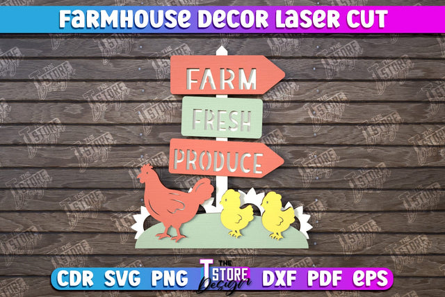 Farmhouse Decor | Decorative Sign | Farmhouse Signboard | Home Design | CNC File SVG The T Store Design 