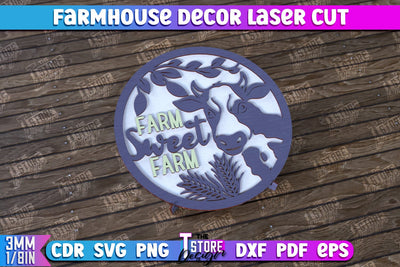 Farmhouse Decor | Decorative Sign | Farmhouse Signboard | Home Design | CNC File SVG The T Store Design 