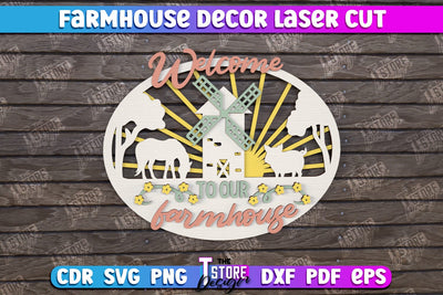 Farmhouse Decor | Decorative Sign | Farmhouse Signboard | Home Design | CNC File SVG The T Store Design 