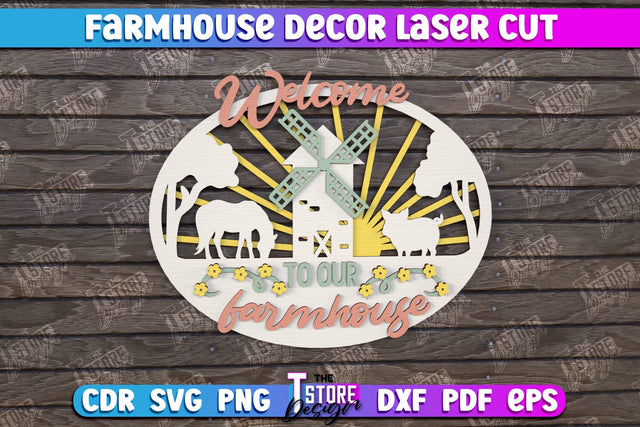 Farmhouse Decor | Decorative Sign | Farmhouse Signboard | Home Design | CNC File SVG The T Store Design 