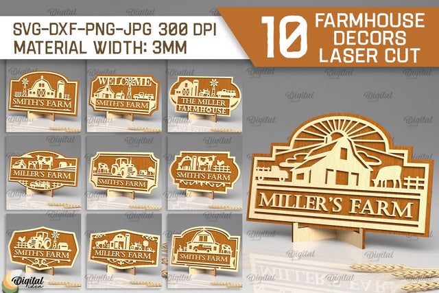 Farmhouse Decor Laser Cut Bundle. Farmhouse Signs SVG SVG Evgenyia Guschina 