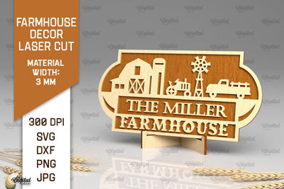 Farmhouse Decor Laser Cut. Farmhouse Sign SVG SVG Evgenyia Guschina 
