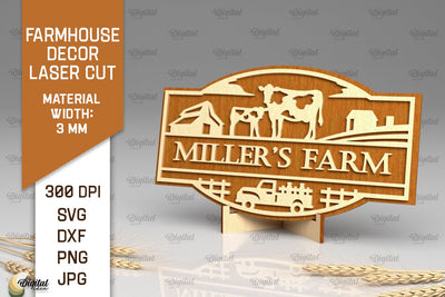Farmhouse Decor Laser Cut. Farmhouse Sign SVG SVG Evgenyia Guschina 