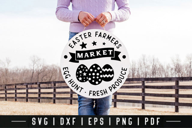 Farmhouse Easter Round Sign SVG SVG CraftLabSVG 