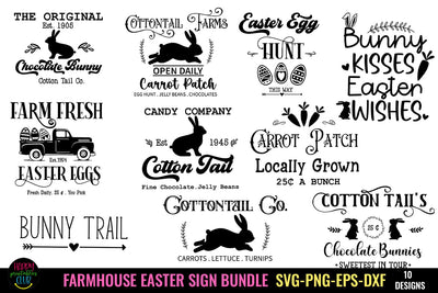 Farmhouse Easter Sign SVG Bundle I Easter Sign SVG Bundle SVG Happy Printables Club 