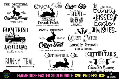 Farmhouse Easter Sign SVG Bundle I Easter Sign SVG Bundle SVG Happy Printables Club 