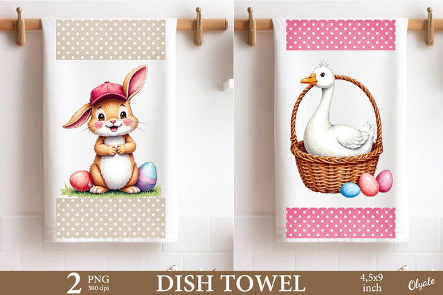 Farmhouse Easter Sublimation PNG. Kitchen Towels Easter Sublimation Olga Terlyanskaya 