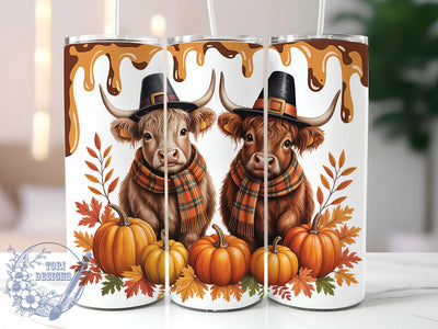 Farmhouse Fall Cow Tumbler Wrap, Fall Tumbler Wrap, 20oz Skinny Tumbler, Pumpkin Tumbler Png, Sublimation Design, Farmhouse Tumbler, Tumbler Wrap Download Sublimation ToriDesigns 