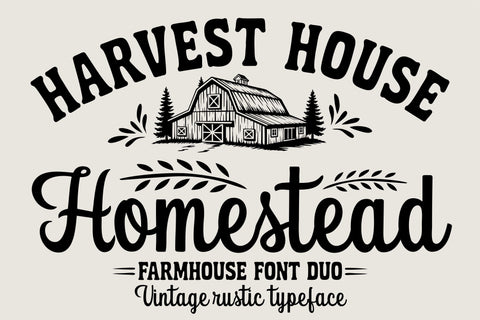 Farmhouse Font Bundle – Rustic Serif Script Vintage Country Duo Font TonisArtStudio 