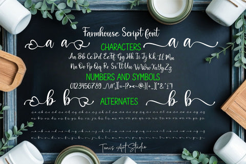 Farmhouse Font Duo, A Script & Skinny Handwritten Font Duo SVG TonisArtStudio 