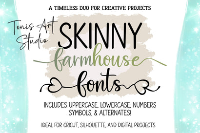 Farmhouse Font Duo, A Script & Skinny Handwritten Font Duo SVG TonisArtStudio 