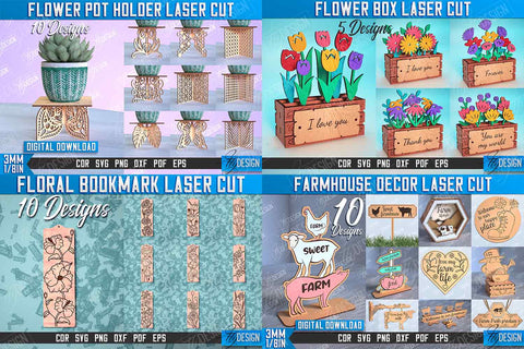 Farmhouse & Garden Mega Bundle Laser Cut, Best Seller, Laser Cut Farmhouse Sign, Garden Laser Cut SVG Fly Design 