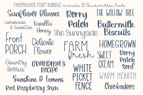 Farmhouse Handwritten Font Bundle for Cricut, Cute Cursive Handwriting Font Designing Digitals 