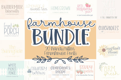 Farmhouse Handwritten Font Bundle for Cricut, Cute Cursive Handwriting Font Designing Digitals 