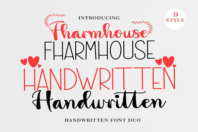 Farmhouse Handwritten Font Dou Font RomieStudio 