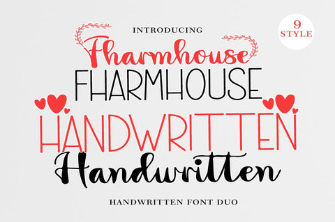 Farmhouse Handwritten Font Dou Font RomieStudio 