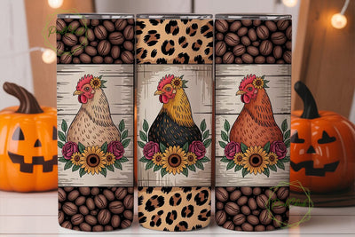 Farmhouse Hen 20oz Tumbler Wrap Sublimation PixelChick 