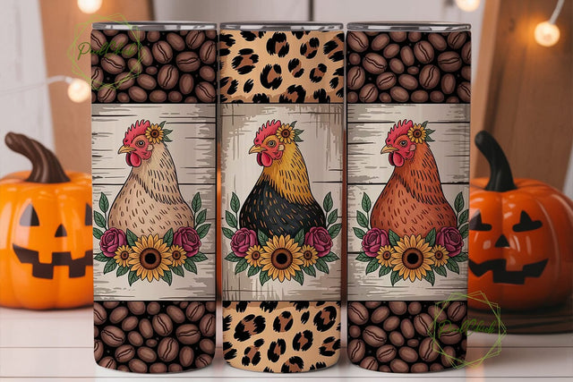 Farmhouse Hen 20oz Tumbler Wrap Sublimation PixelChick 