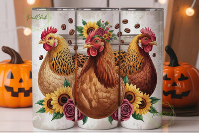 Farmhouse Hen 20oz Tumbler Wrap Sublimation PixelChick 