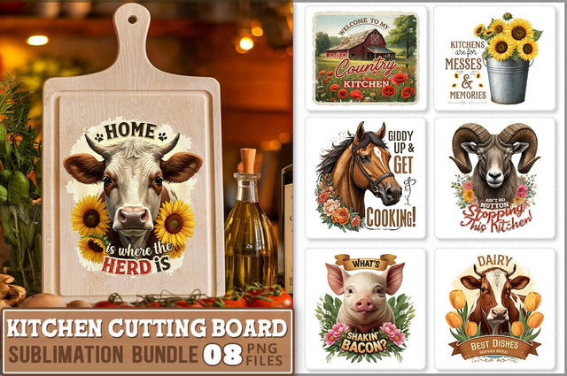 Farmhouse Kitchen Cutting Board Sublimation Bundle Sublimation Shetara Begum 