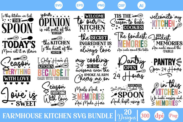 Farmhouse Kitchen SVG Bundle, Kitchen SVG Bundle, VGs,Quotes and Sayings,Food & Drink,On Sale, Print & Cut SVG DesignPlante 503 