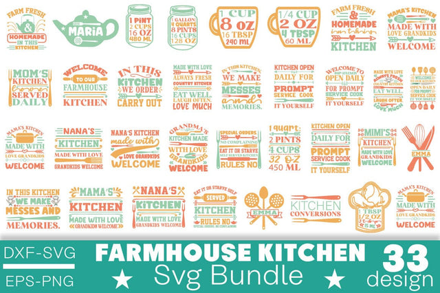 Farmhouse Kitchen Svg Bundle SVG Angelina750 