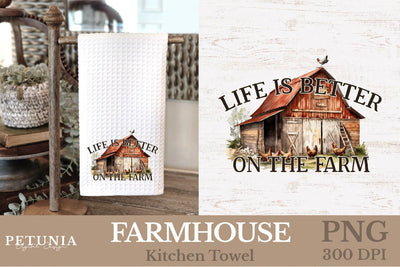 Farmhouse Kitchen Towel | Sublimation Kitchen Towel Sublimation Petunia Digital Design 