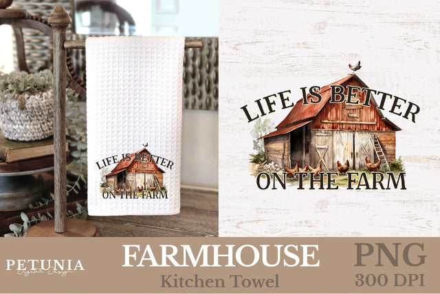 Farmhouse Kitchen Towel | Sublimation Kitchen Towel Sublimation Petunia Digital Design 
