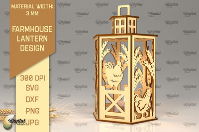 Farmhouse Lantern Laser Cut. Farmhouse Candle Holder SVG SVG Evgenyia Guschina 