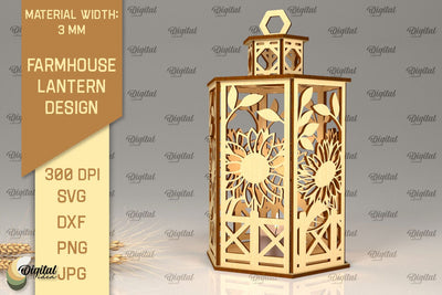 Farmhouse Lantern Laser Cut. Farmhouse Candle Holder SVG SVG Evgenyia Guschina 