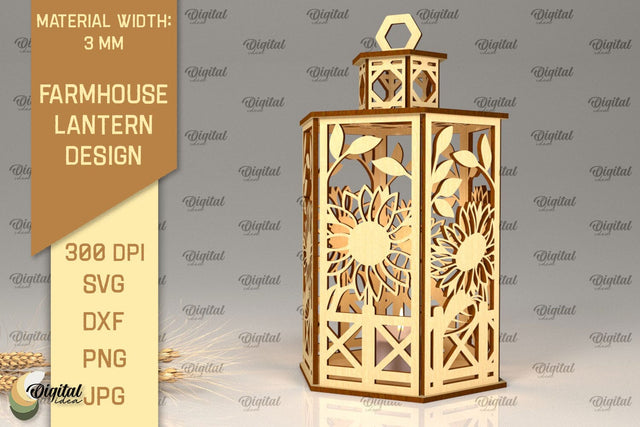 Farmhouse Lantern Laser Cut. Farmhouse Candle Holder SVG SVG Evgenyia Guschina 