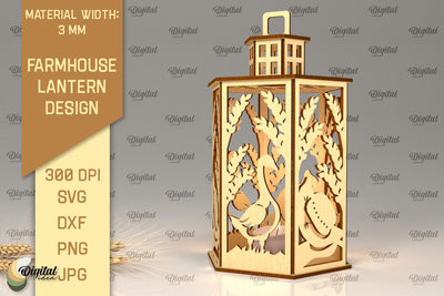 Farmhouse Lantern Laser Cut. Farmhouse Candle Holder SVG SVG Evgenyia Guschina 