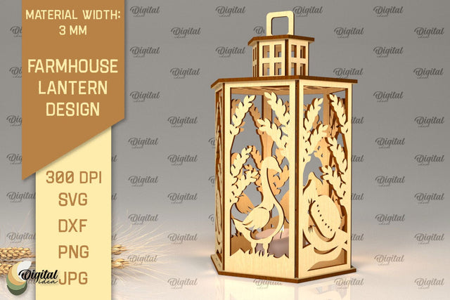 Farmhouse Lantern Laser Cut. Farmhouse Candle Holder SVG SVG Evgenyia Guschina 