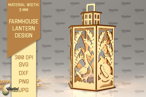 Farmhouse Lanterns SVG Bundle. Candle Holders Laser Cut SVG Evgenyia Guschina 