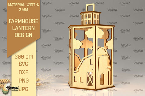 Farmhouse Lanterns SVG Bundle. Candle Holders Laser Cut SVG Evgenyia Guschina 