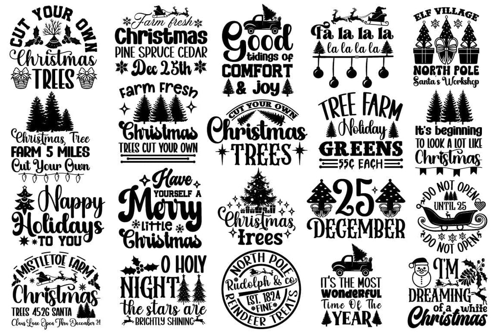 Farmhouse Old Christmas Sign SVG Bundle - So Fontsy