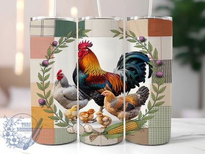 Farmhouse Rooster Folk 20oz Tumbler, Rooster Folk, Farmhouse Design, Rustic Theme, Sublimation Wrap, 20oz Tumbler, Country Aesthetic, Vintage Charm Sublimation ToriDesigns 
