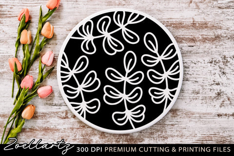 Farmhouse Round Sign SVG Leaves Branches Home Sign SVG PNG SVG zoellartz 