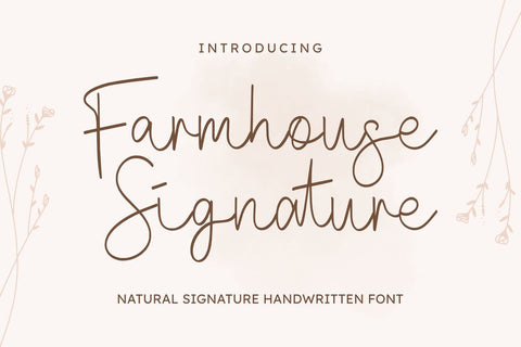 Farmhouse Signature - Natural Signature Font Font Masyafi Studio 