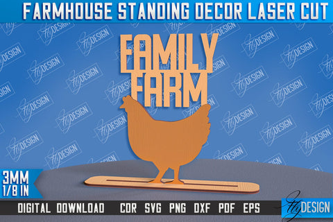 Farmhouse Standing Decor Bundle | Decorative Standing | Farmhouse Design | CNC File SVG Fly Design 