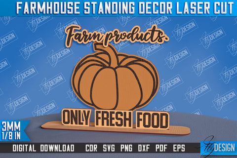 Farmhouse Standing Decor Bundle | Decorative Standing | Farmhouse Design | CNC File SVG Fly Design 