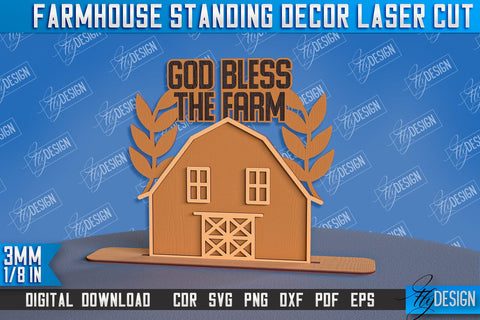 Farmhouse Standing Decor Bundle | Decorative Standing | Farmhouse Design | CNC File SVG Fly Design 