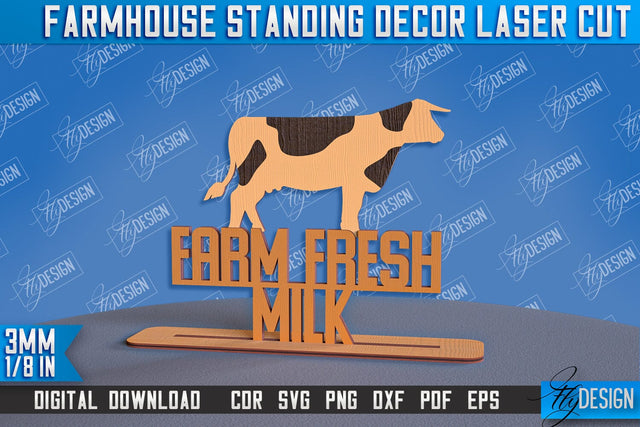 Farmhouse Standing Decor | Decorative Standing | Farmhouse Design | CNC File SVG Fly Design 