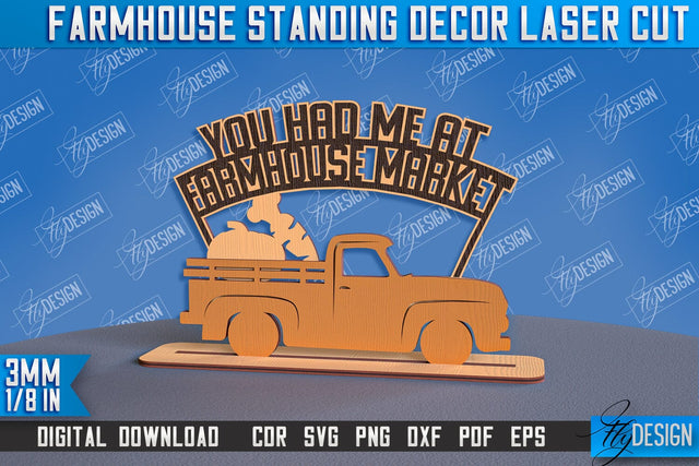 Farmhouse Standing Decor | Decorative Standing | Farmhouse Design | CNC File SVG Fly Design 