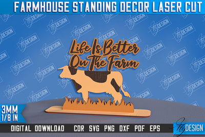 Farmhouse Standing Decor | Decorative Standing | Farmhouse Design | CNC File SVG Fly Design 